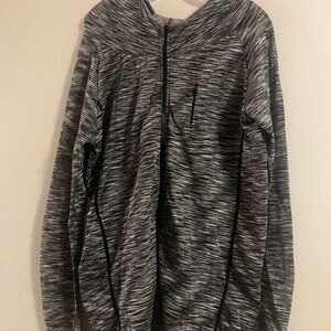 Black and Gray Hooded Workout Jacket